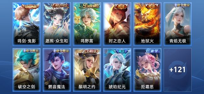 王者荣耀V6 1典藏 4传说 42史诗 133皮肤 至尊星耀III