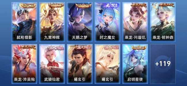 王者荣耀V9 3典藏 20传说 32史诗 130皮肤 104英雄 尊贵铂金IV