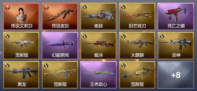 穿越火线（CF）1传说角色 1传说武器 1王者武器 20V武器 1V角色 5皮肤 可排位 枪王