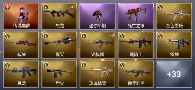 穿越火线（CF）1传说角色 1传说武器 34V武器 4V角色 22皮肤 可排位 枪王