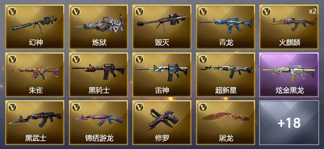 穿越火线（CF）1炫金武器 47V武器 1V角色 10皮肤 可排位 枪王