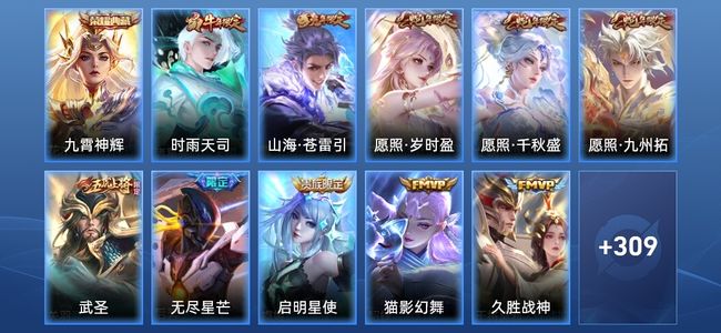 王者荣耀V6 1典藏 14传说 92史诗 320皮肤 尊贵铂金I