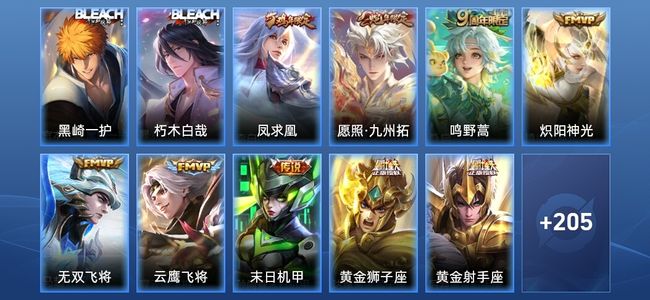 王者荣耀V7 9传说 58史诗 216皮肤 非凡王者