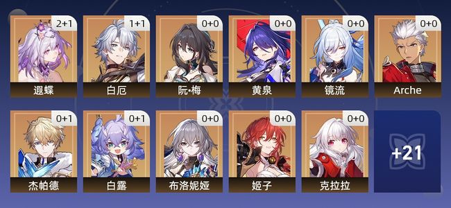 崩坏：星穹铁道25黄 16角色黄 9光锥黄 13五星角色 5五星光锥 63级 女主