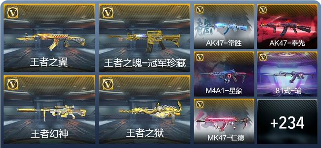 穿越火线：枪战王者V8 13王者武器 243英雄武器 6英雄角色 278万化 枪皇SSS