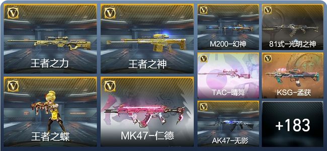 穿越火线：枪战王者V7 9王者武器 207英雄武器 6英雄角色 376万化 枪王SS