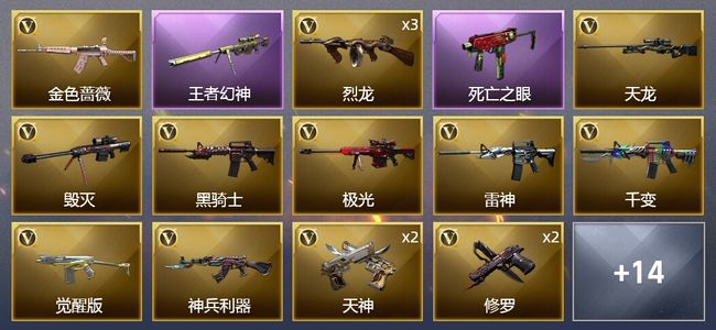 穿越火线（CF）2王者武器 29V武器 2V角色 4皮肤 可排位 大师