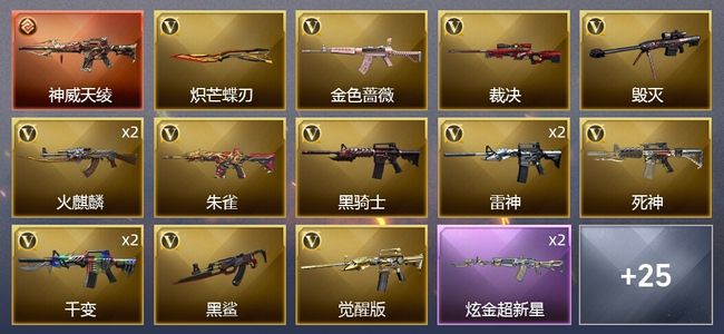 穿越火线（CF）1传说武器 3炫金武器 42V武器 9皮肤 可排位 枪王