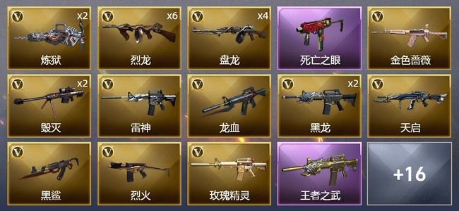 穿越火线（CF）2王者武器 1炫金武器 32V武器 3皮肤 可排位 传奇