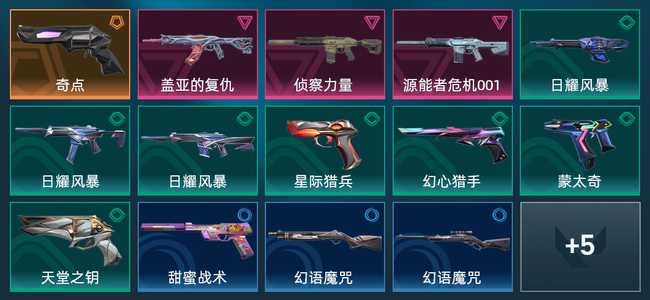 无畏契约1橙皮 3紫皮 19皮肤 5460皮肤总价值 200已用源晶 黄金