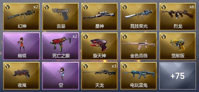 穿越火线（CF）2炫金武器 109V武器 4V角色 24皮肤 可排位