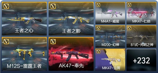 穿越火线：枪战王者8王者武器 241英雄武器 7英雄角色 495万化 枪王S