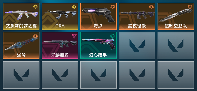 无畏契约4橙皮 2金皮 1紫皮 8皮肤 15610皮肤总价值 420已用源晶 铂金