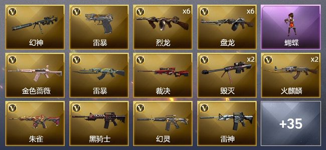 穿越火线（CF）1王者武器 1炫金武器 80V武器 1V角色 12皮肤 可排位 传奇