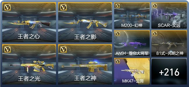 穿越火线：枪战王者V7 7王者武器 255英雄武器 7英雄角色 630万化 枪皇SS