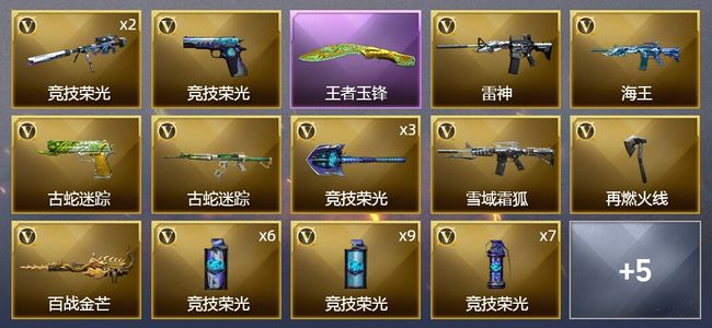 穿越火线（CF）1王者武器 38V武器 1V角色 1皮肤 可排位