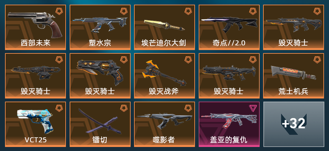 无畏契约13橙皮 2紫皮 46皮肤 26530皮肤总价值 595已用源晶 白银