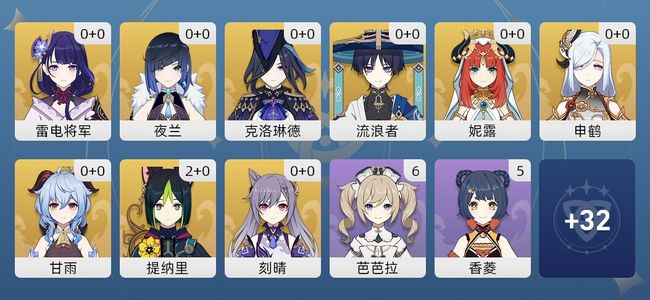 原神14黄 11角色黄 3武器黄 9五星角色 3五星武器 男主 56级