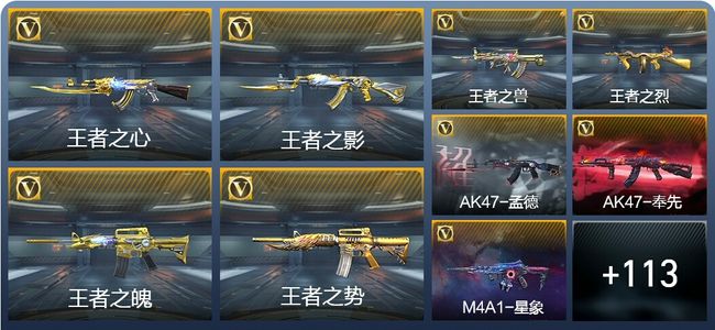 穿越火线：枪战王者V9 29王者武器 130英雄武器 1英雄角色 207万化 枪圣S