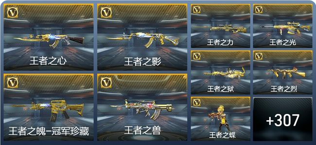 穿越火线：枪战王者V9 45王者武器 316英雄武器 13英雄角色 536万化 枪皇