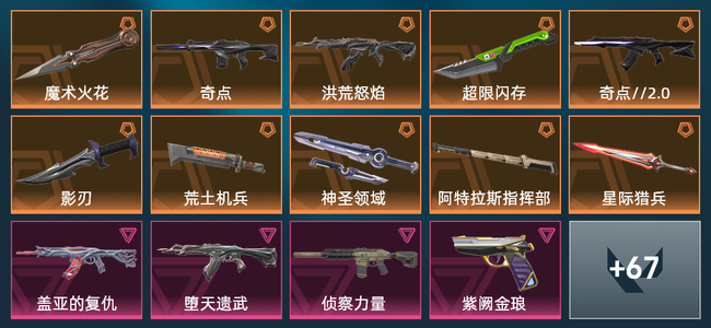无畏契约10橙皮 8紫皮 81皮肤 22630皮肤总价值 980已用源晶 黄金