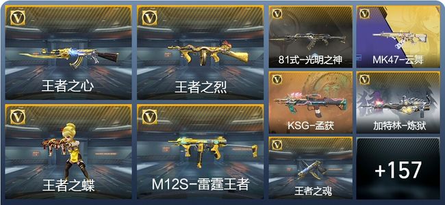 穿越火线：枪战王者10王者武器 166英雄武器 3英雄角色 206万化 枪王S