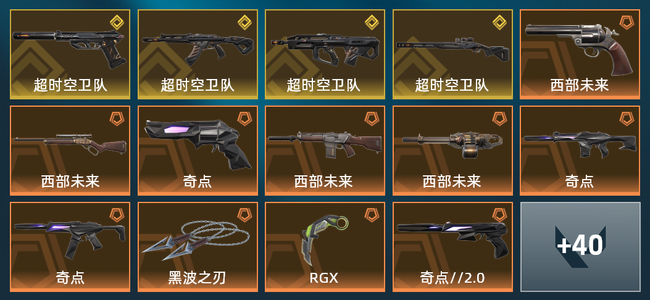 无畏契约20橙皮 4金皮 3紫皮 54皮肤 52880皮肤总价值 775已用源晶 铂金