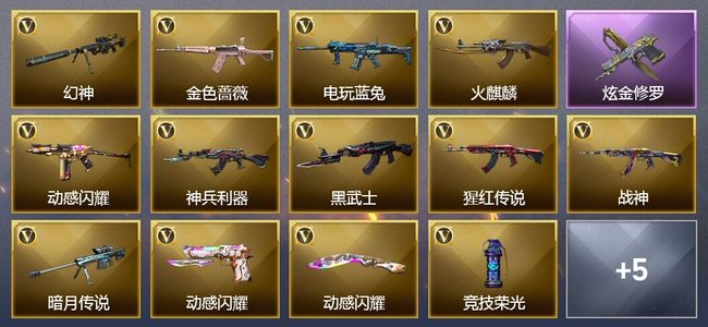 穿越火线（CF）1炫金武器 17V武器 6皮肤 可排位 传奇