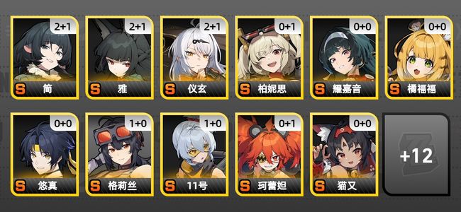 绝区零25黄 19角色黄 11S角色 6S音擎 2S邦布 59