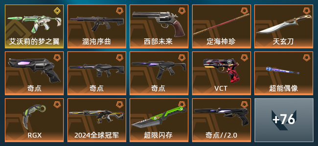 无畏契约22橙皮 1金皮 8紫皮 90皮肤 50925皮肤总价值 1260已用源晶 铂金