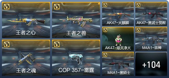 穿越火线：枪战王者4王者武器 113英雄武器 1英雄角色 162万化 枪皇SS