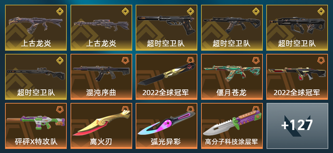 无畏契约36橙皮 6金皮 9紫皮 141皮肤 90695皮肤总价值 1740已用源晶