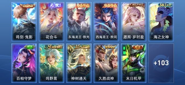 王者荣耀V6 1典藏 1无双 8传说 28史诗 115皮肤 至尊星耀V