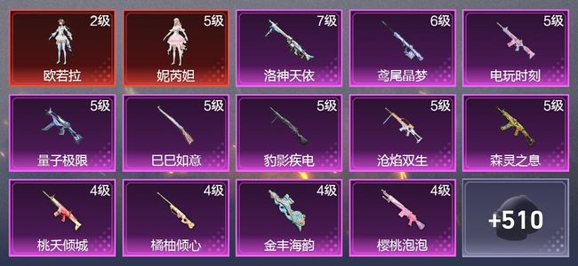 和平精英【苹果版】2载具 23升级枪 21粉装 299枪皮 194套装 11,4810热力 9印记