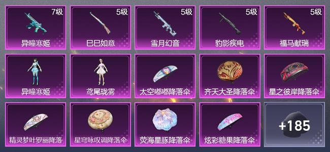 和平精英5升级枪 2粉装 127枪皮 79套装 3,2939热力 6印记