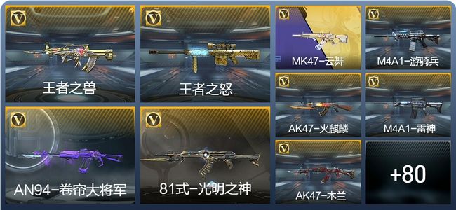 穿越火线：枪战王者V4 4王者武器 1英雄武器 4英雄角色 101万化 枪神