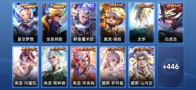 王者荣耀V9 2典藏 1无双 42传说 142史诗 458皮肤 永恒钻石III
