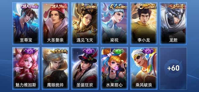 王者荣耀11史诗 71皮肤 尊贵铂金II