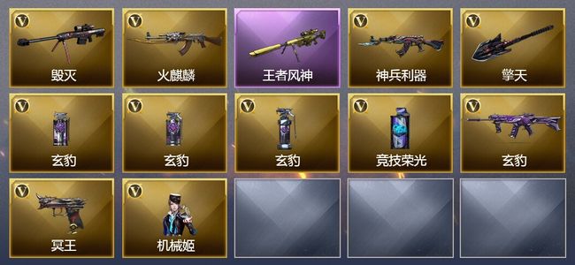 穿越火线（CF）1王者武器 12V武器 5V角色 1皮肤 可排位