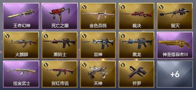 穿越火线（CF）1王者武器 1炫金武器 13V武器 6V角色 2皮肤 可排位