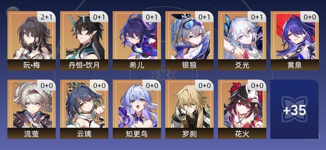 崩坏：星穹铁道42黄 30角色黄 12光锥黄 24五星角色 11五星光锥 70级 女主