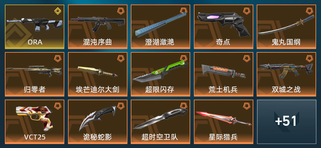 无畏契约1金皮 14橙皮 12紫皮 93皮肤 3,7785皮肤总价值 1305已用源晶 青铜