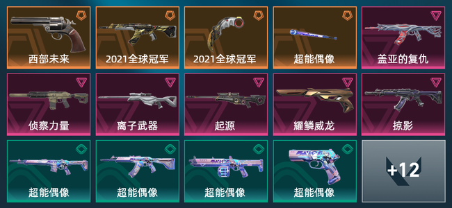 无畏契约4橙皮 6紫皮 26皮肤 15000皮肤总价值 425已用源晶 黄金