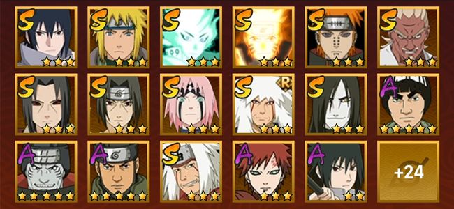 火影忍者V7 12S忍 29A忍 150忍 1658S碎片 16通灵 700W战力 前1000名 下忍