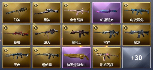 穿越火线（CF）1王者武器 42V武器 2V角色 22皮肤 可排位 枪王