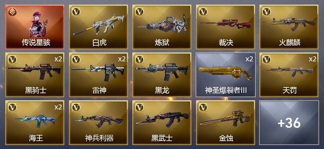 穿越火线（CF）1传说角色 1传说武器 41V武器 3V角色 8皮肤 不可排位 宗师