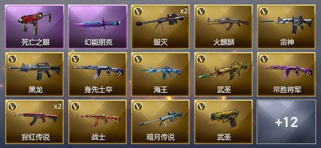 穿越火线（CF）1王者武器 17V武器 1V角色 9皮肤 可排位 专家