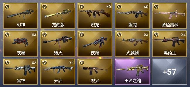 穿越火线（CF）2王者武器 89V武器 7V角色 17皮肤 可排位