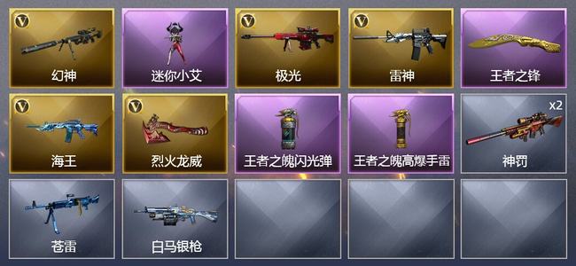 穿越火线（CF）3王者武器 5V武器 2皮肤 可排位 新锐
