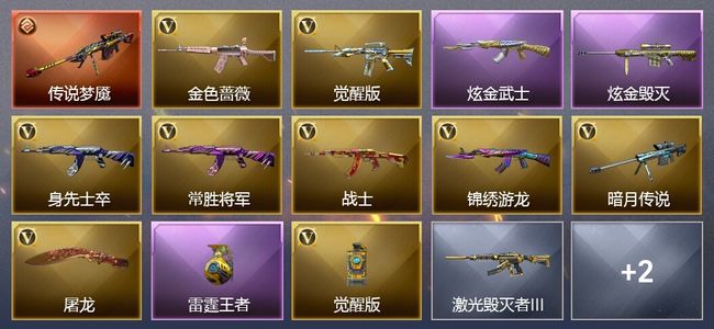 穿越火线（CF）1传说武器 1王者武器 2炫金武器 10V武器 8皮肤 可排位 专家